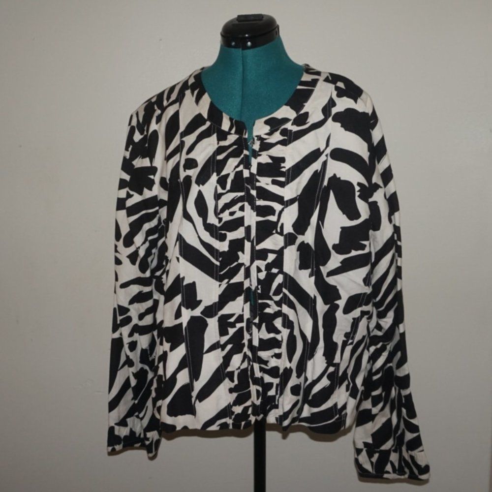 Stylish Black and White Ashley Stewart Jacket